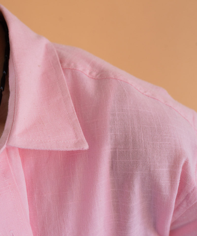 Pastel pink half sleeves - Oversized Shirt