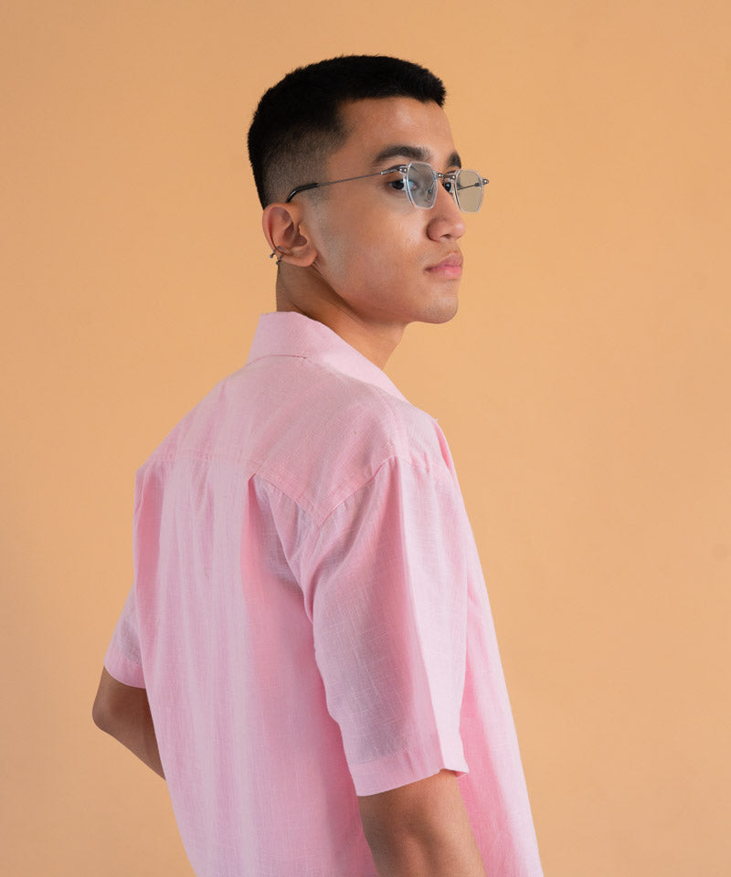 Pastel pink half sleeves - Oversized Shirt