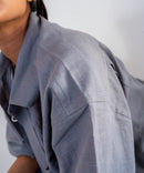 Dolphin gray half sleeves - Oversized Shirt