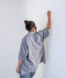 Dolphin gray half sleeves - Oversized Shirt