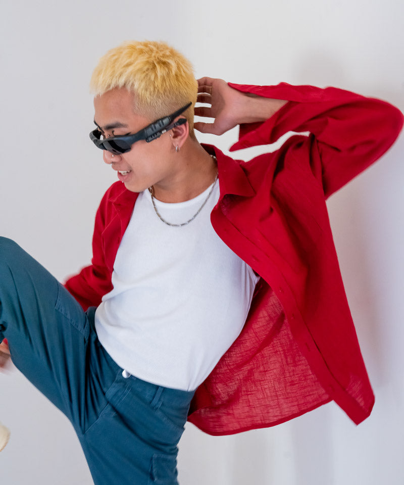 Maroon full sleeves - Oversized Shirt