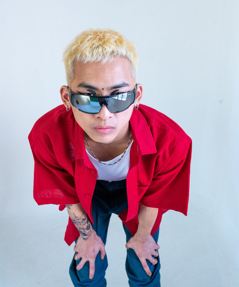 Maroon half sleeves - Oversized Shirt