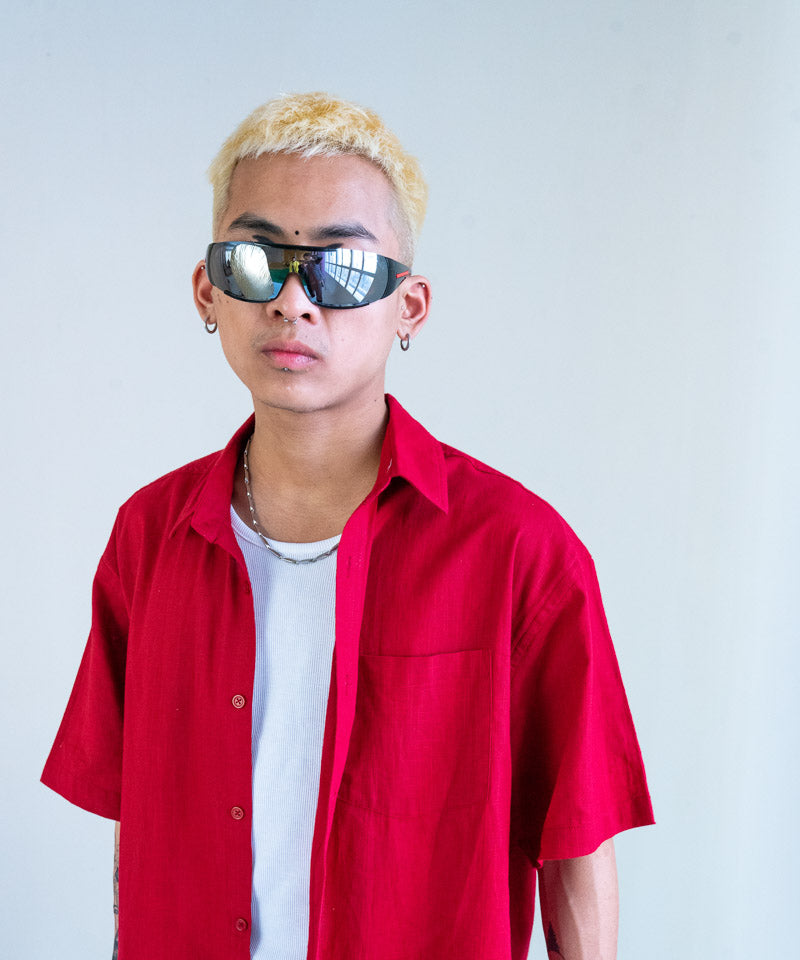Maroon half sleeves - Oversized Shirt
