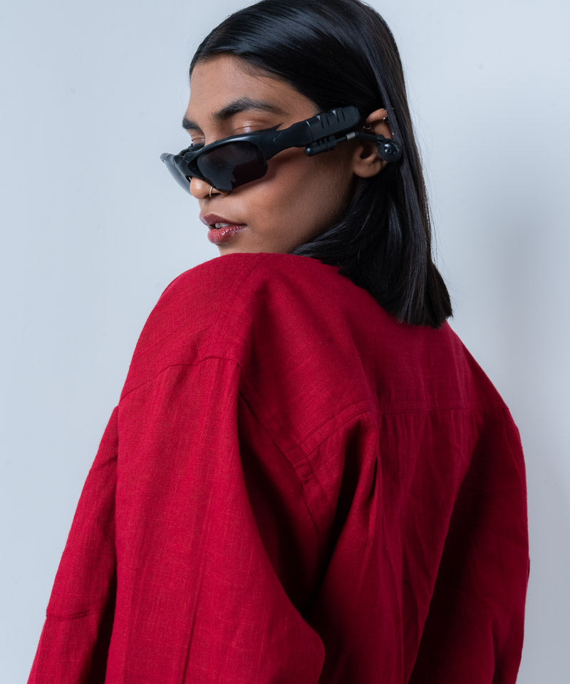 Maroon full sleeves - Oversized Shirt