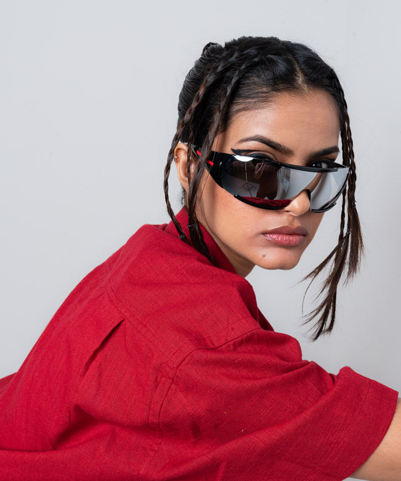 Maroon half sleeves - Oversized Shirt