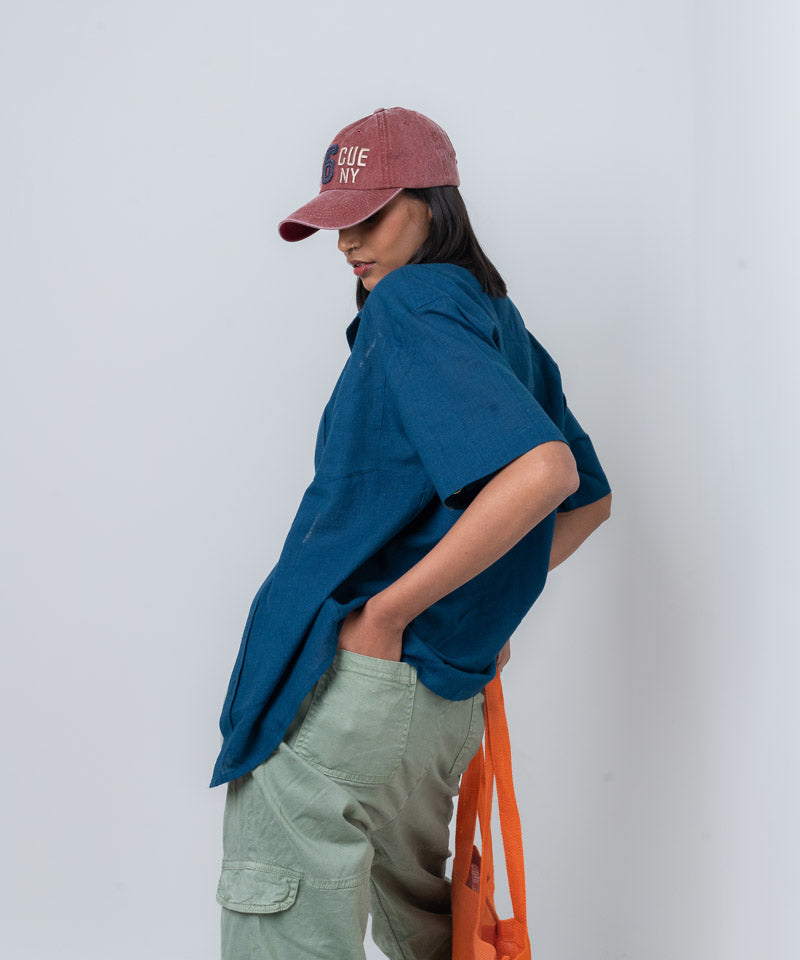 Navy half sleeves - Oversized Shirt