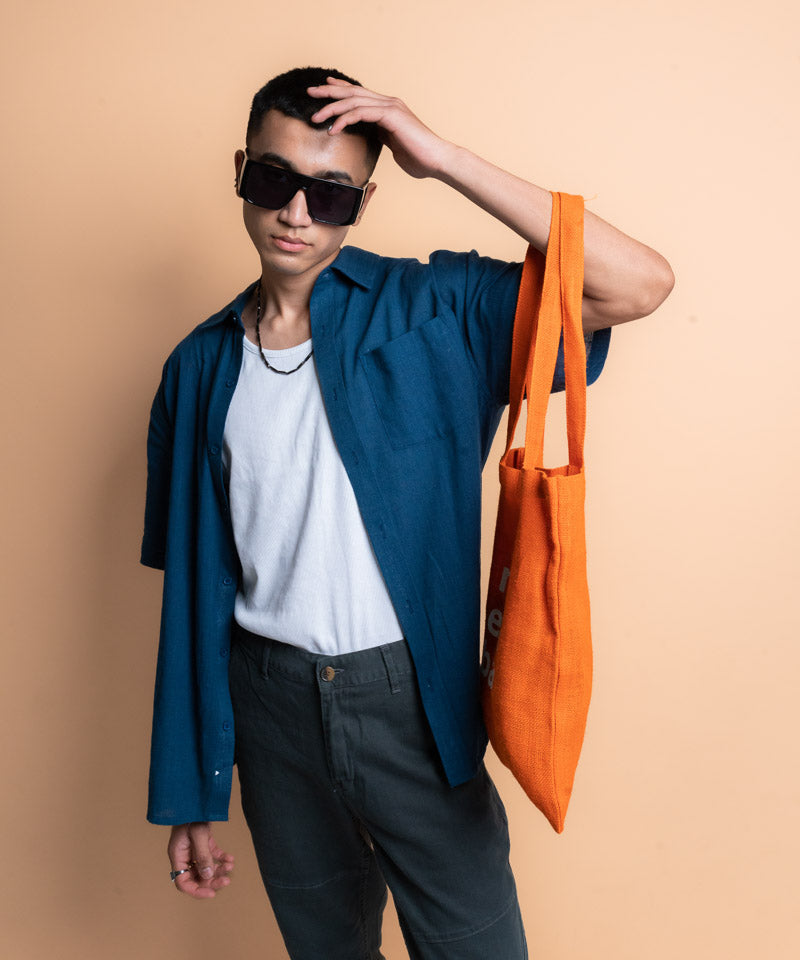 Navy half sleeves - Oversized Shirt