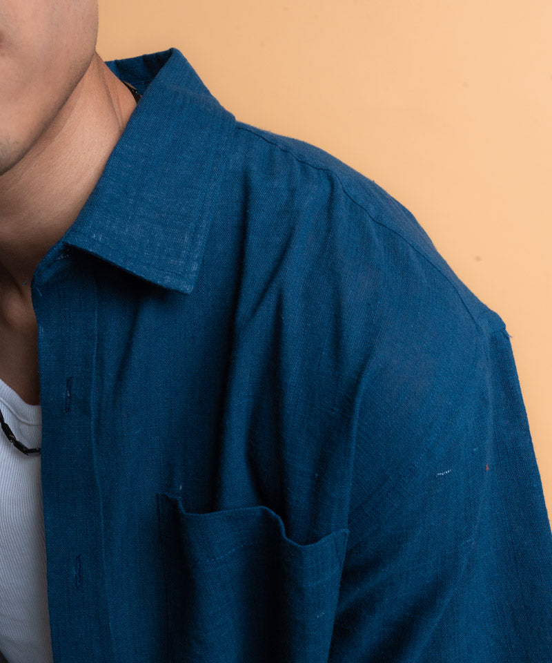Navy half sleeves - Oversized Shirt