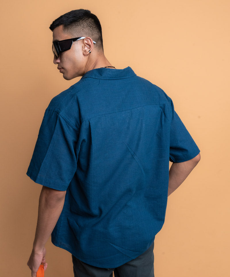 Navy half sleeves - Oversized Shirt