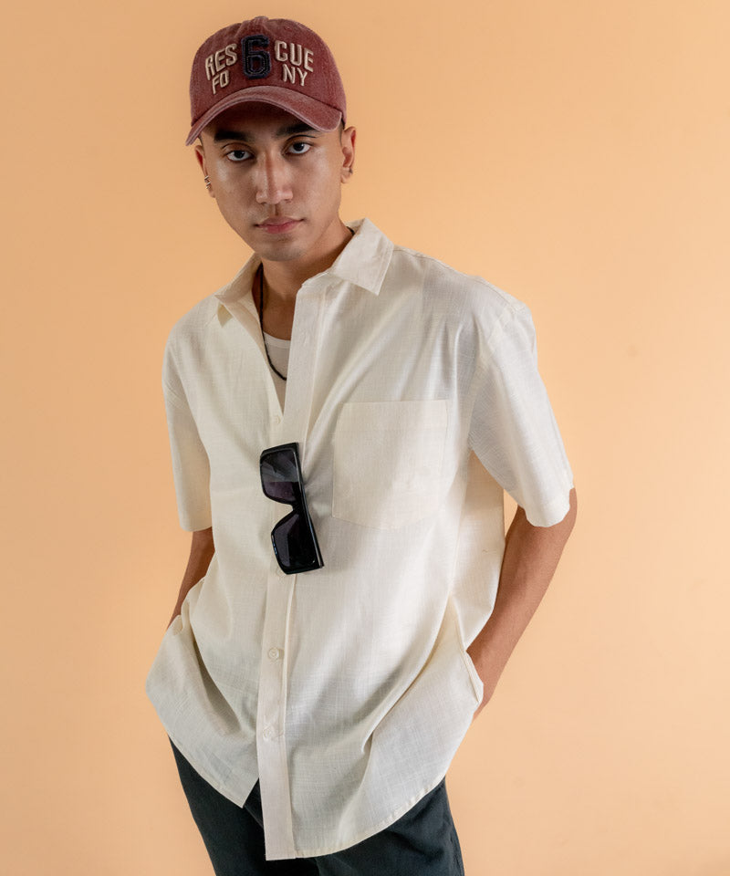 Off White half sleeves - Oversized Shirt