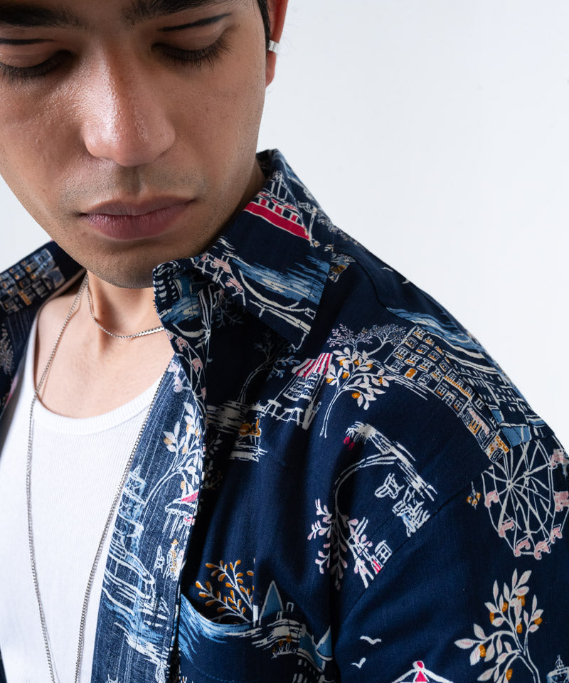 Old Town - Navy - Oversized Shirt