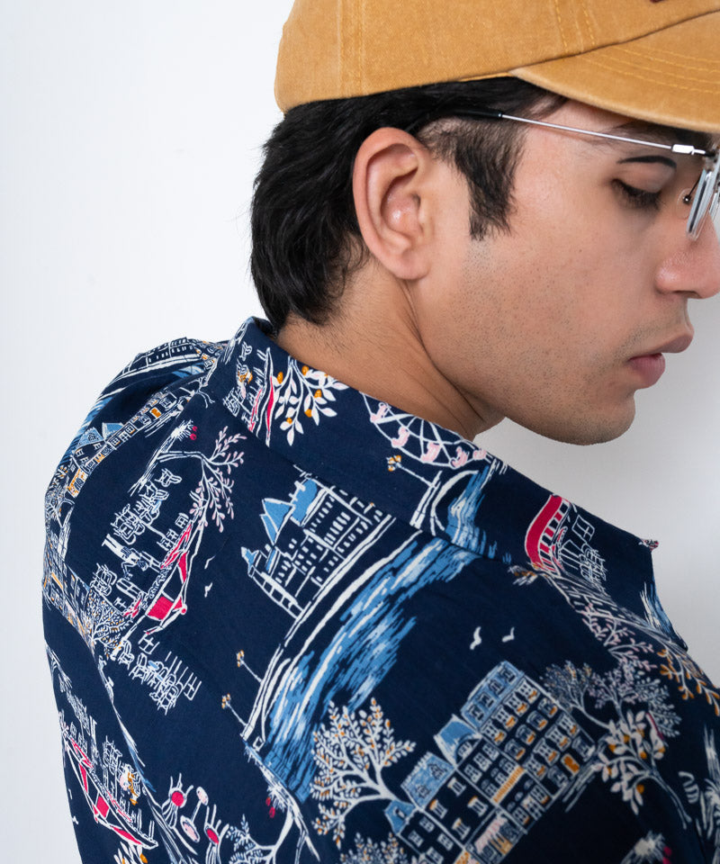 Old Town - Navy - Oversized Shirt
