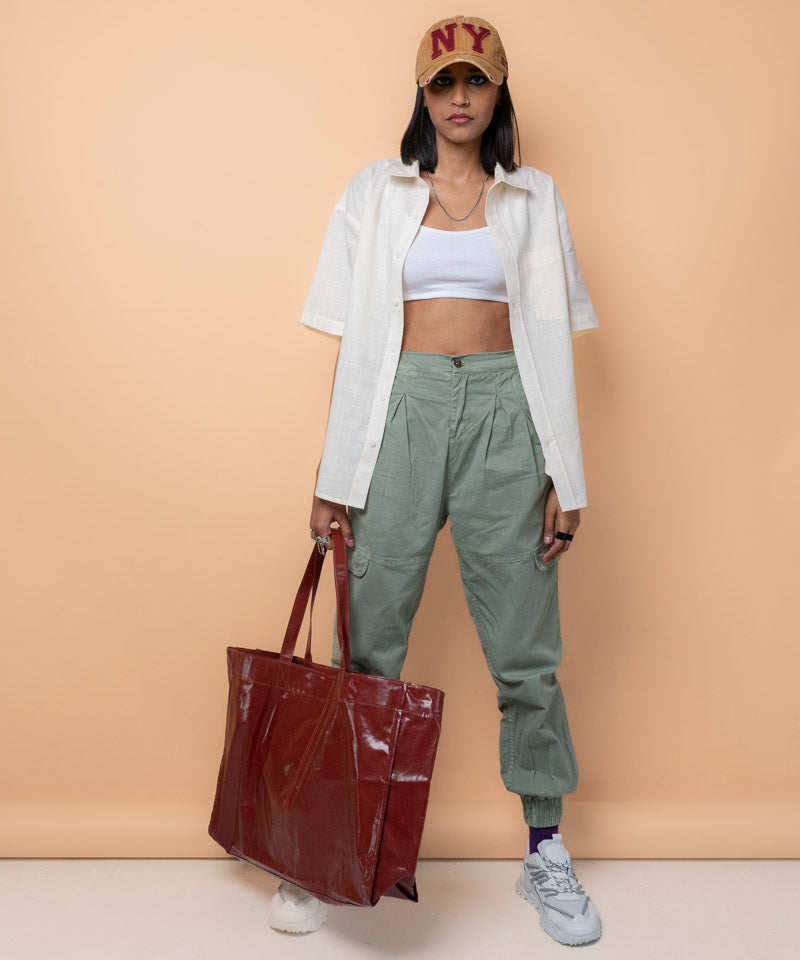 Off White half sleeves - Oversized Shirt