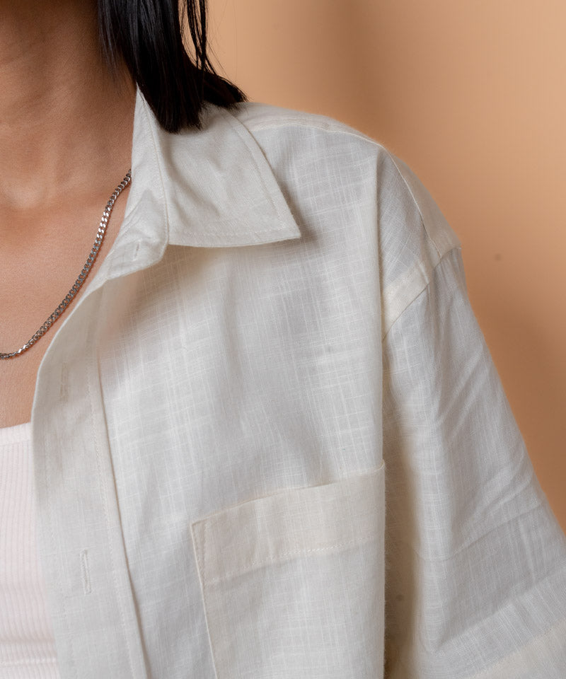 Off White half sleeves - Oversized Shirt