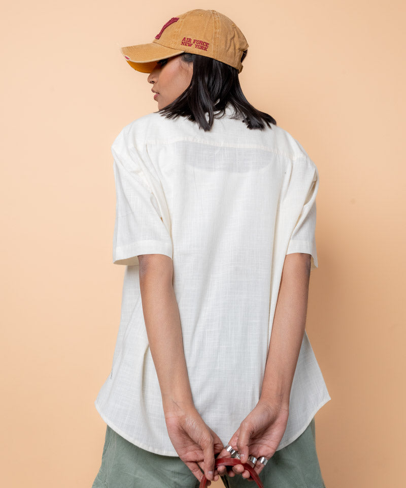 Off White half sleeves - Oversized Shirt