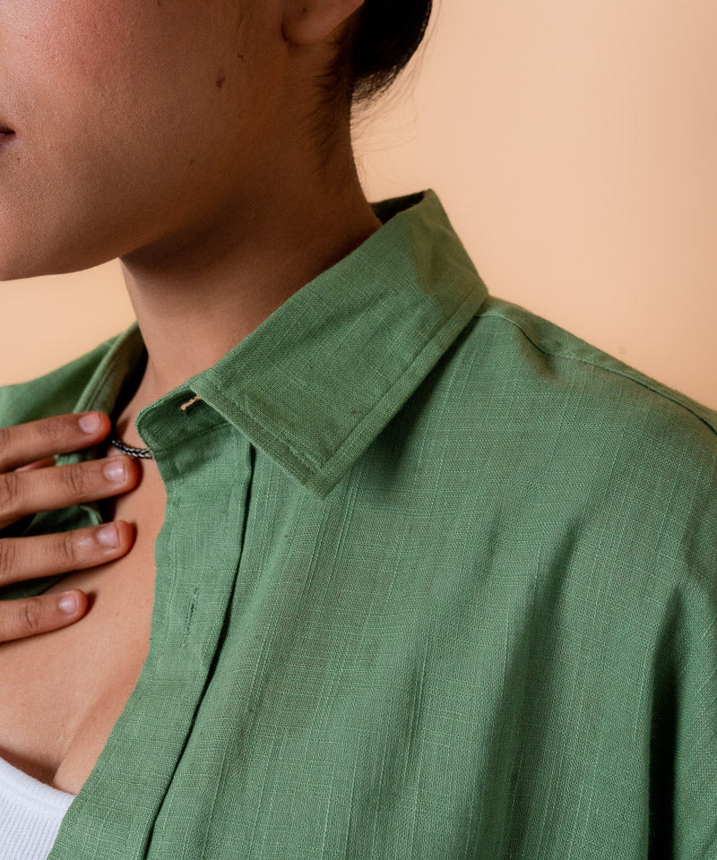 Pastel green half sleeves - Oversized Shirt