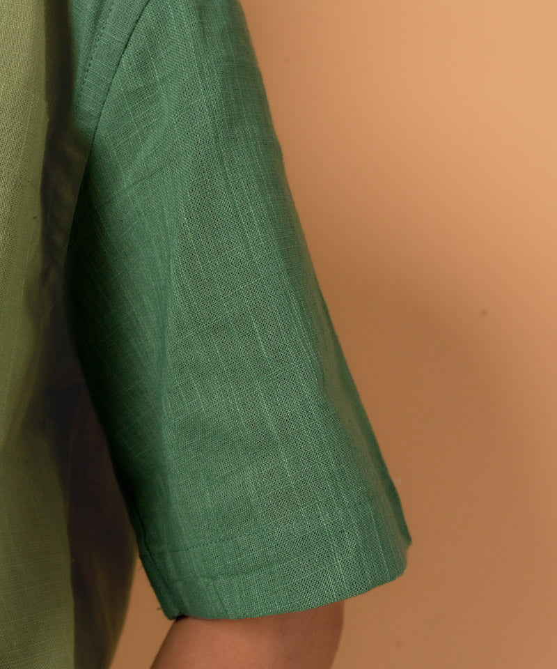 Pastel green half sleeves - Oversized Shirt