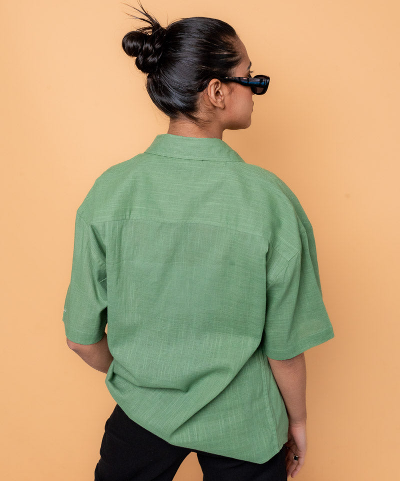 Pastel green half sleeves - Oversized Shirt