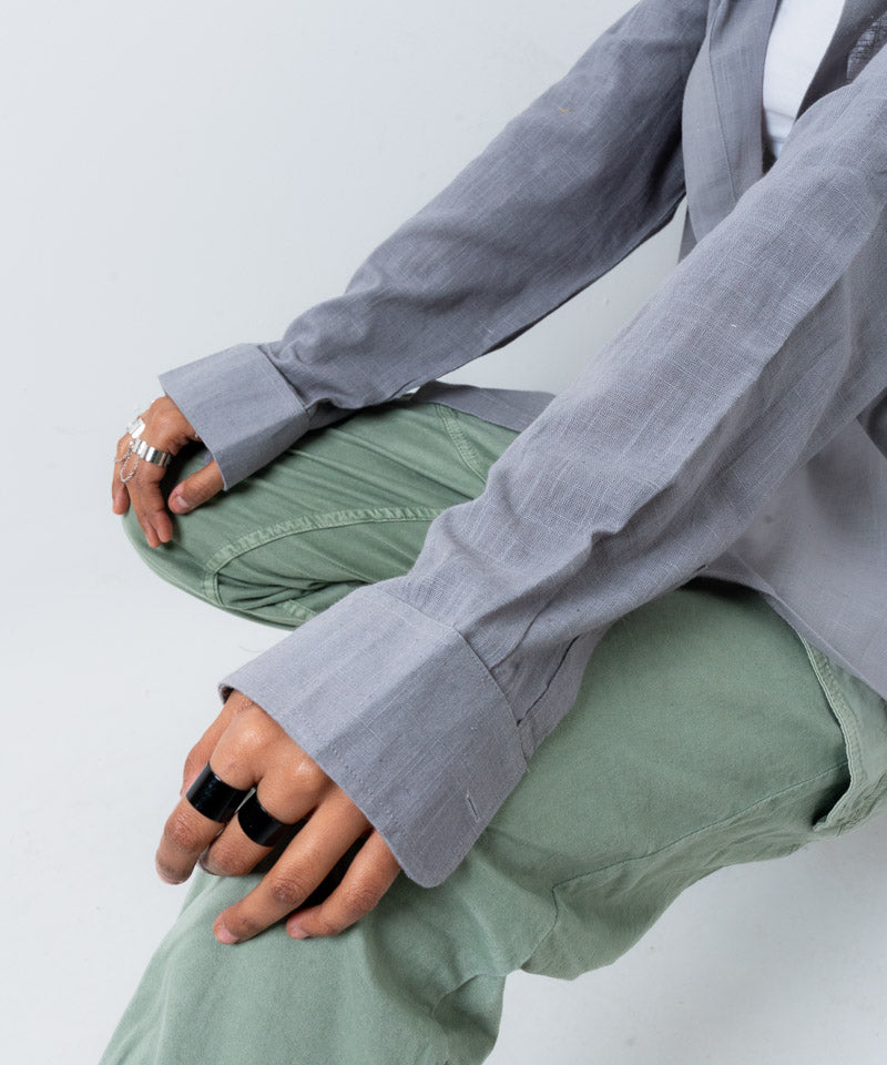 Dolphin gray full sleeves - Oversized Shirt