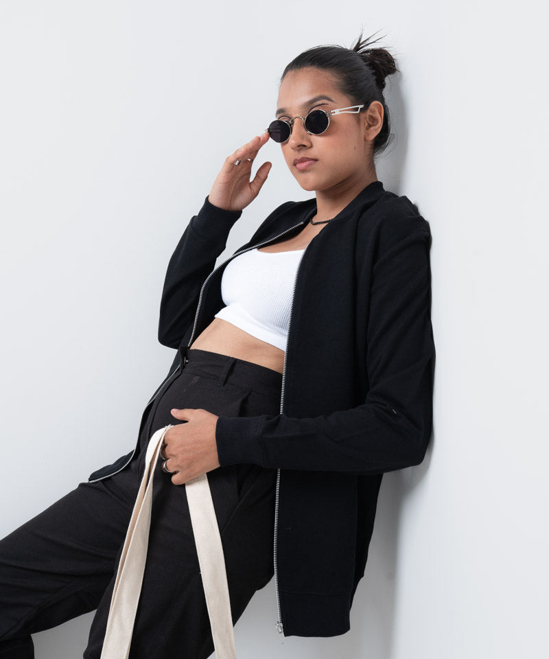 Black - Basic Bomber Jacket