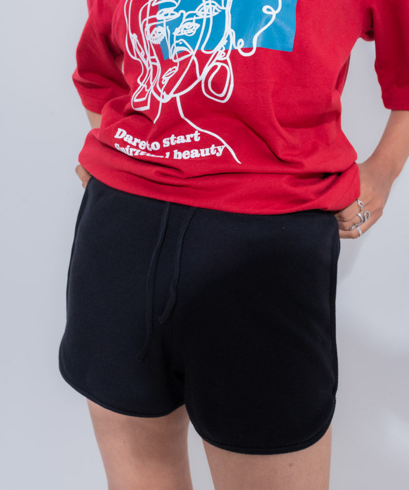 Ribbed High Rise Shorts