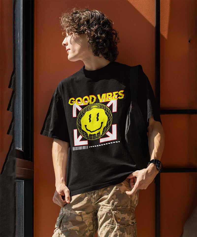 Good Vibes Black- Oversized T-shirt