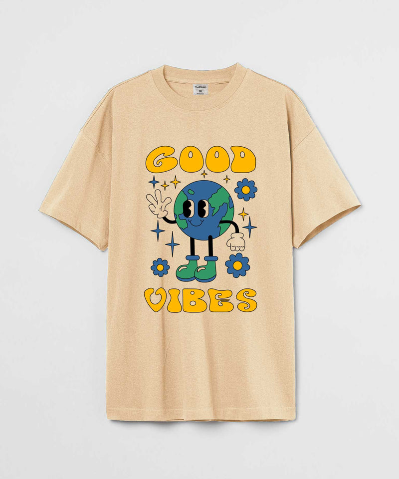 Good Vibes Light Brown - Oversized T-shirt