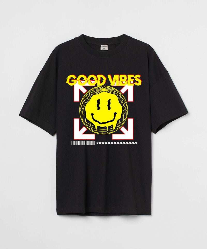 Good Vibes Black- Oversized T-shirt