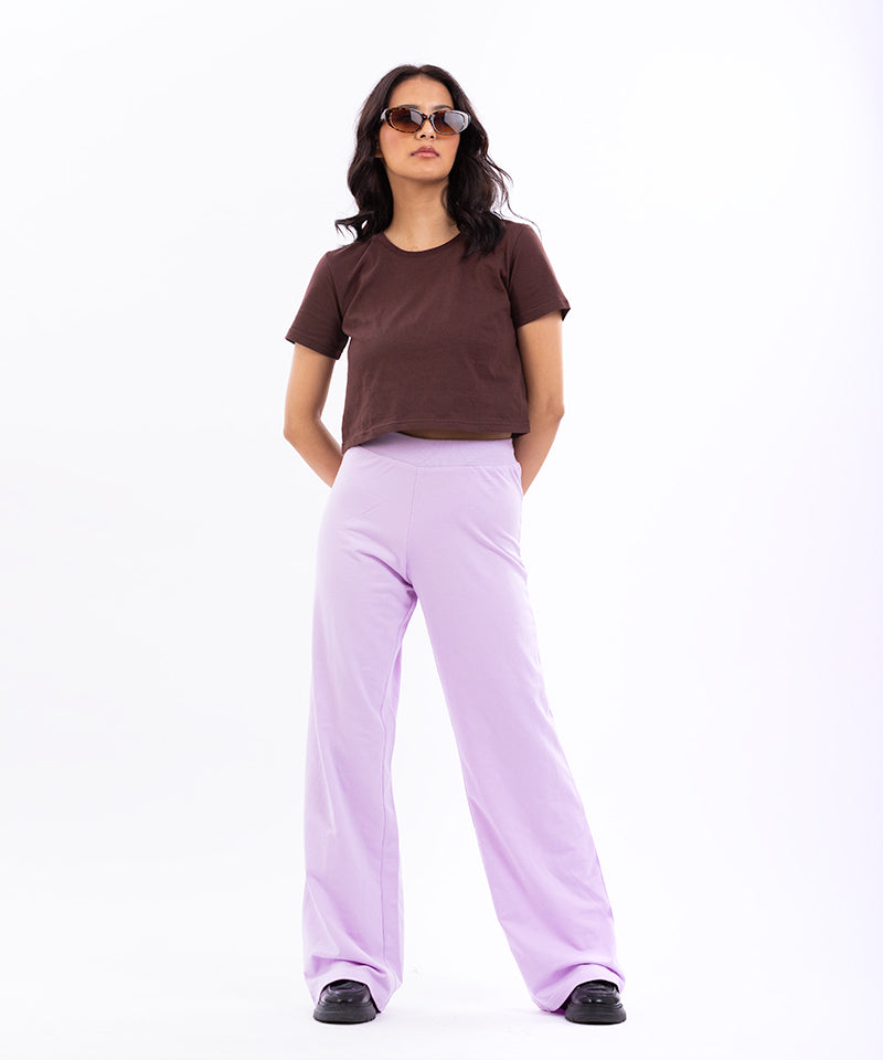 Lilac - Basic  Wide Legged Joggers