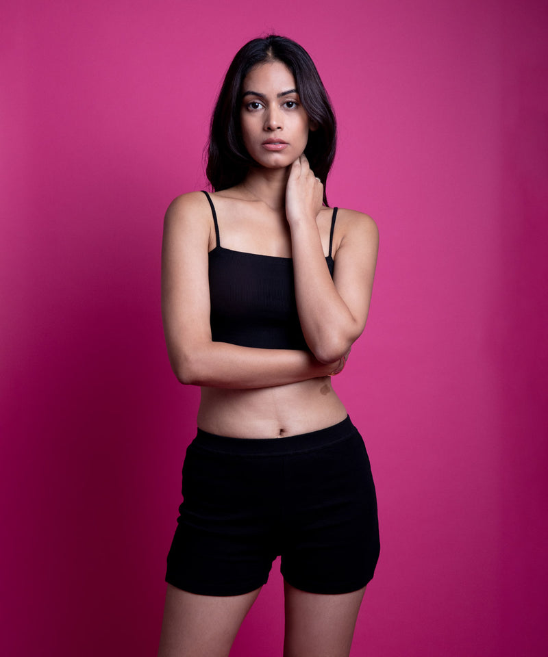Ribbed Shorts - Black