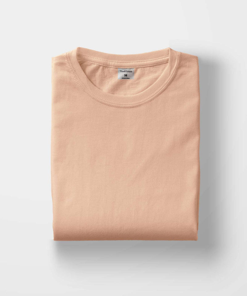 Round Neck  T-shirt - Peach