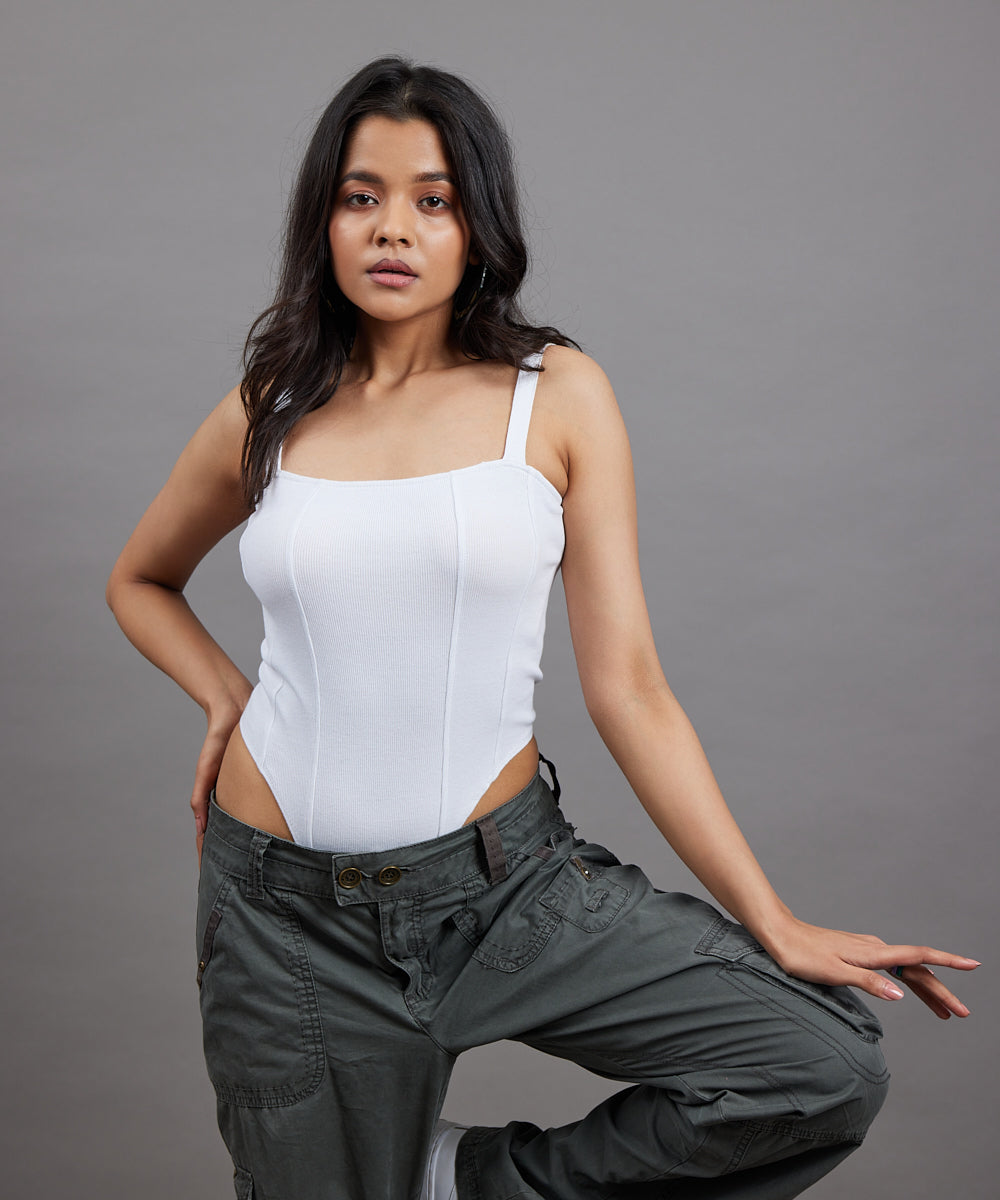 MANGOPOP Women's Bodysuit Jumpsuit - Crew Neck Short Sleeve Or Long Sleeve T-Shirt Style, Seamless One-Piece