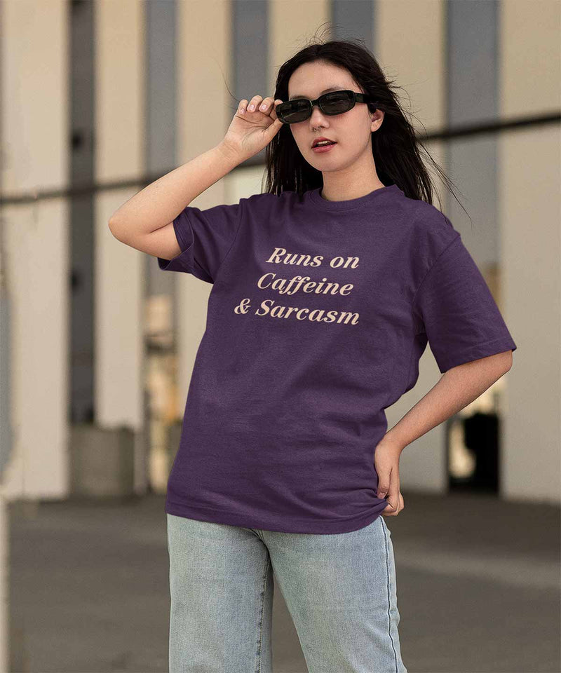 Caffeine and Sarcasm - Oversized T-shirt - TheBTclub