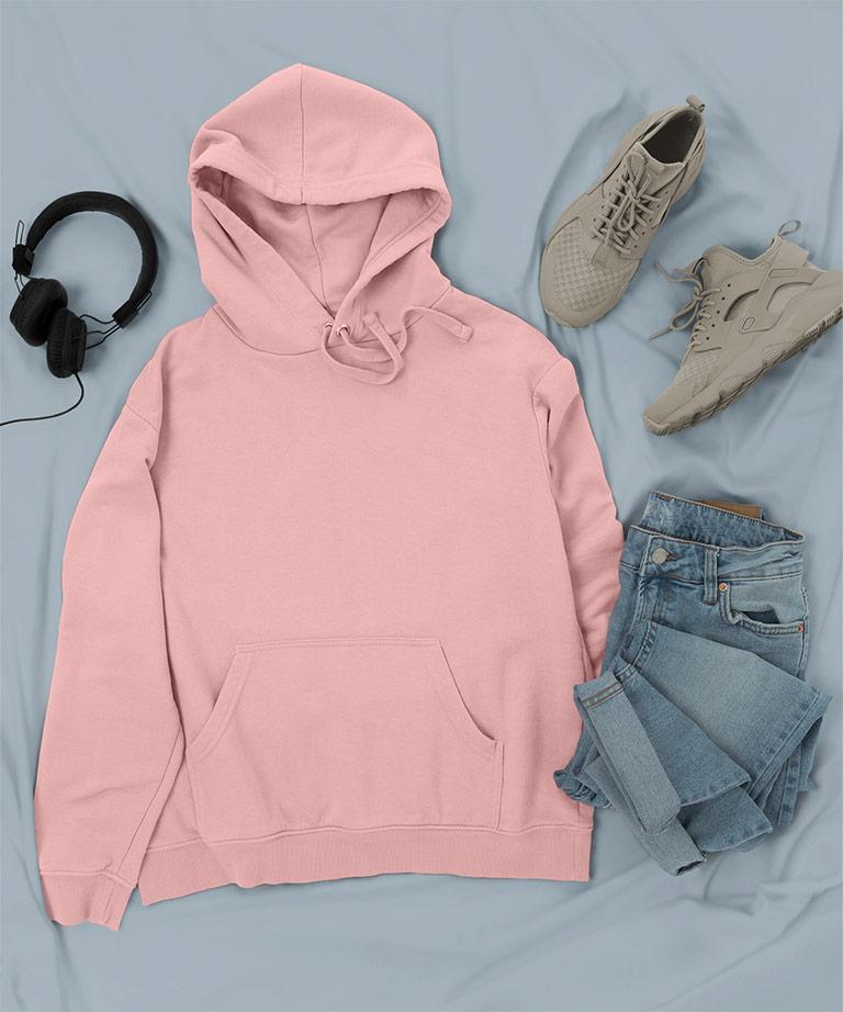 Peach - Basic Hooded Sweatshirt