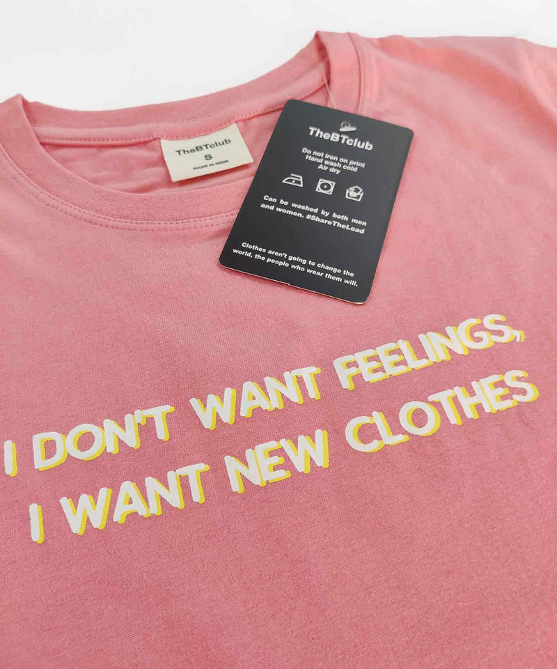 I don't want feelings, I want new clothes - Crop top - TheBTclub
