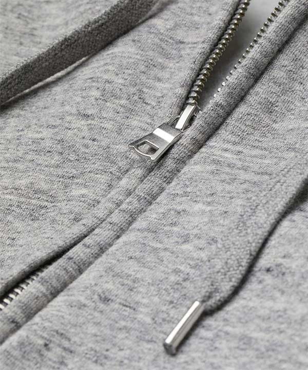 Light grey - Basic  Zipped Hooded Sweatshirt