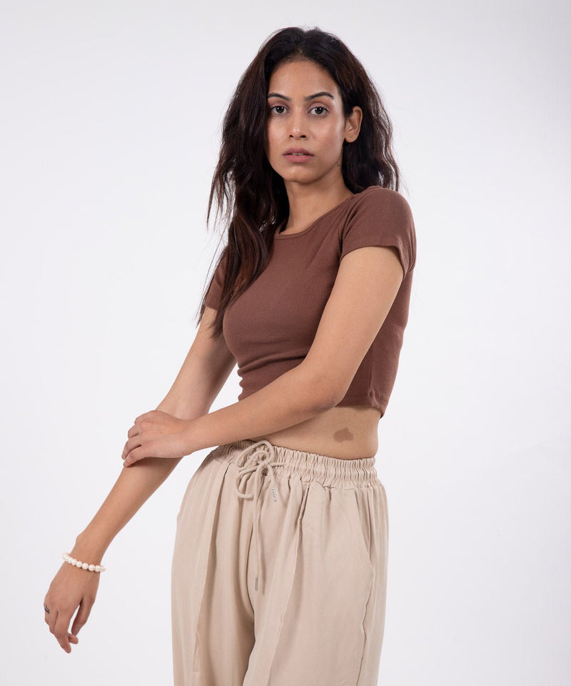 Ribbed Cropped T-shirt