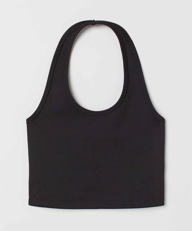 Ribbed HalterNeck Crop Top - TheBTclub