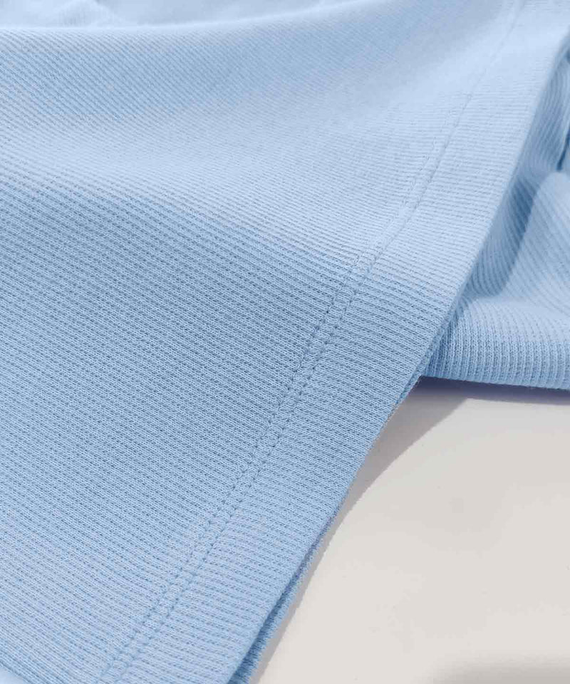 Ribbed Polo T-shirt - Light blue