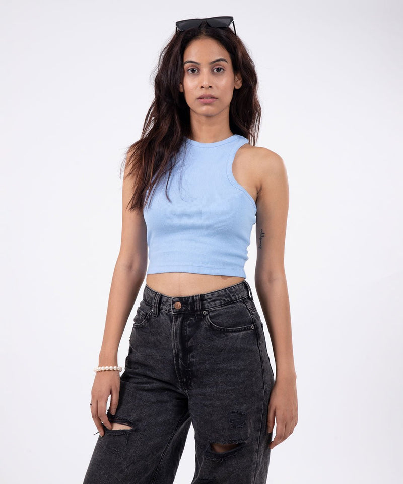 Ribbed Racerback - Light blue