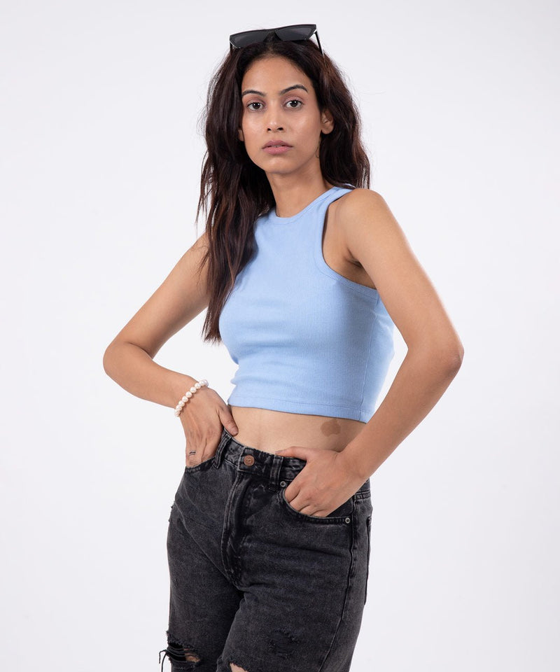 Ribbed Racerback - Light blue