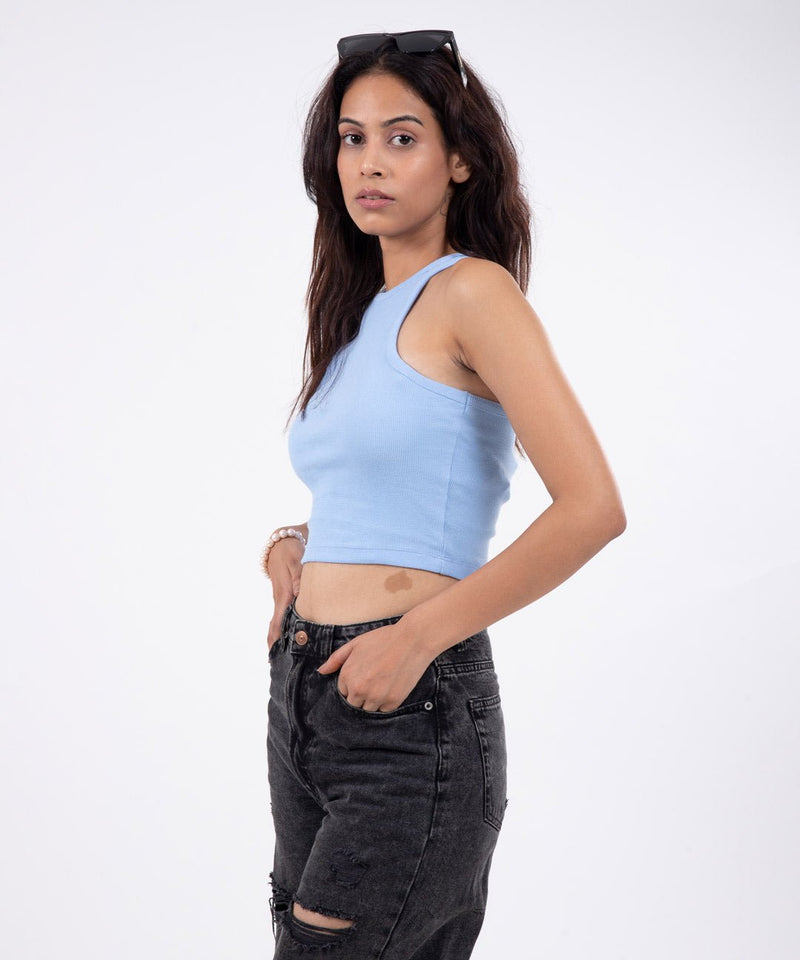 Ribbed Racerback - Light blue