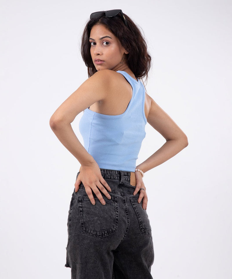 Ribbed Racerback - Light blue