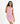 Ribbed Square Neck Dress - Rose Pink - TheBTclub