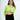 Ribbed Tie Details Collar Full Sleeves Crop Top - Neon Green - TheBTclub