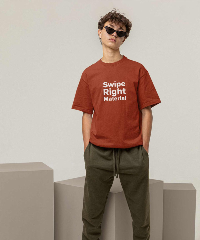 Swipe right material - Oversized T-shirt - TheBTclub